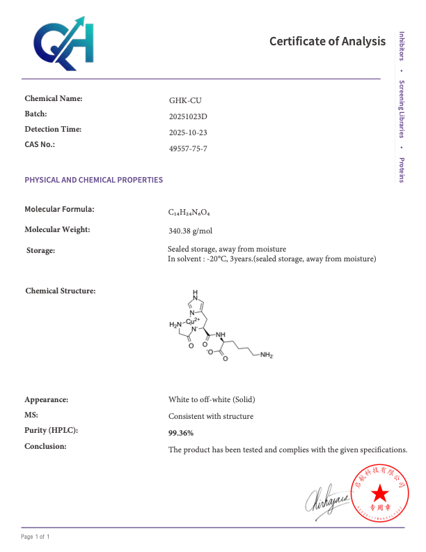 GHK - CU - 50mg - Zyntra Research Labs