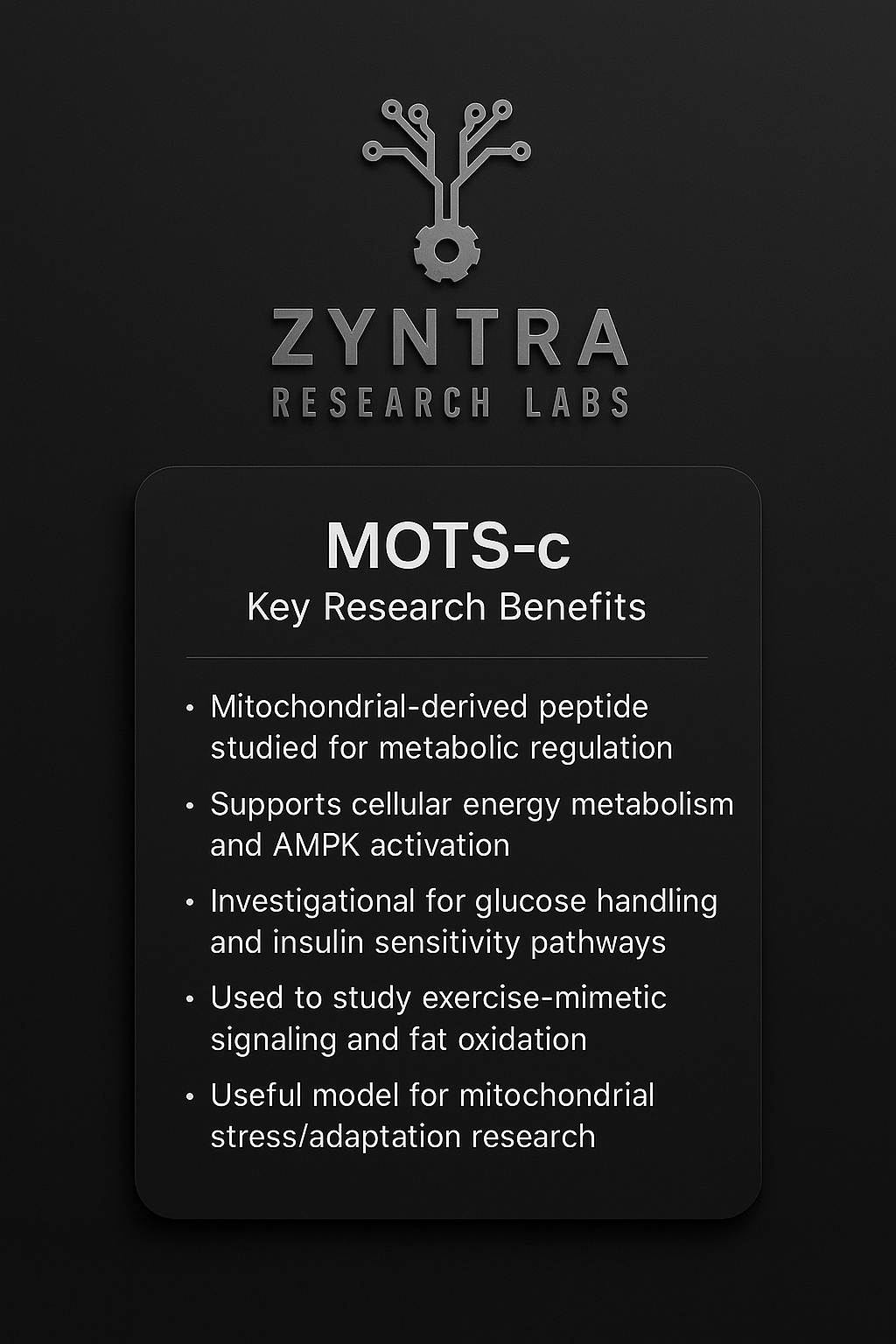 MOTS - C - 10mg - Zyntra Research Labs