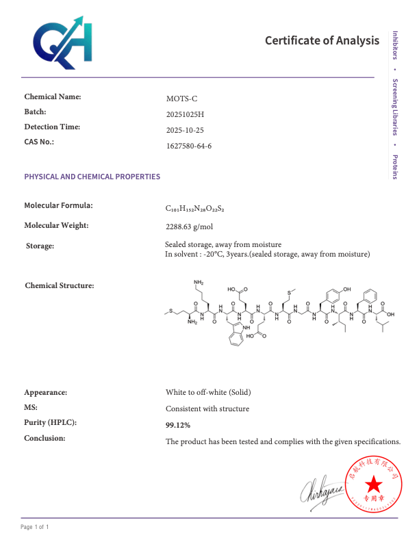 MOTS - C - 10mg - Zyntra Research Labs