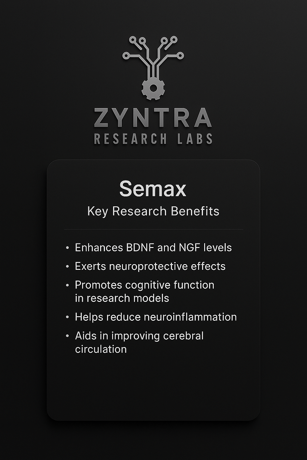 SEMAX - 5mg - Zyntra Research Labs