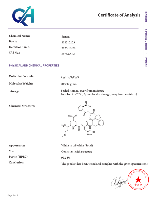 SEMAX - 5mg - Zyntra Research Labs